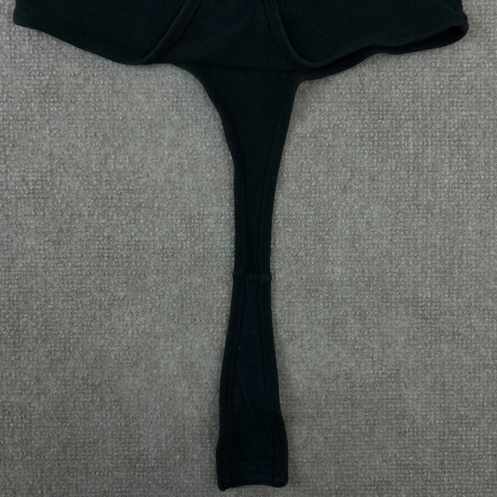 Madewell Bodysuit Womens‎ Medium Black Cotton Stretch Round Neck Short Sleeves
